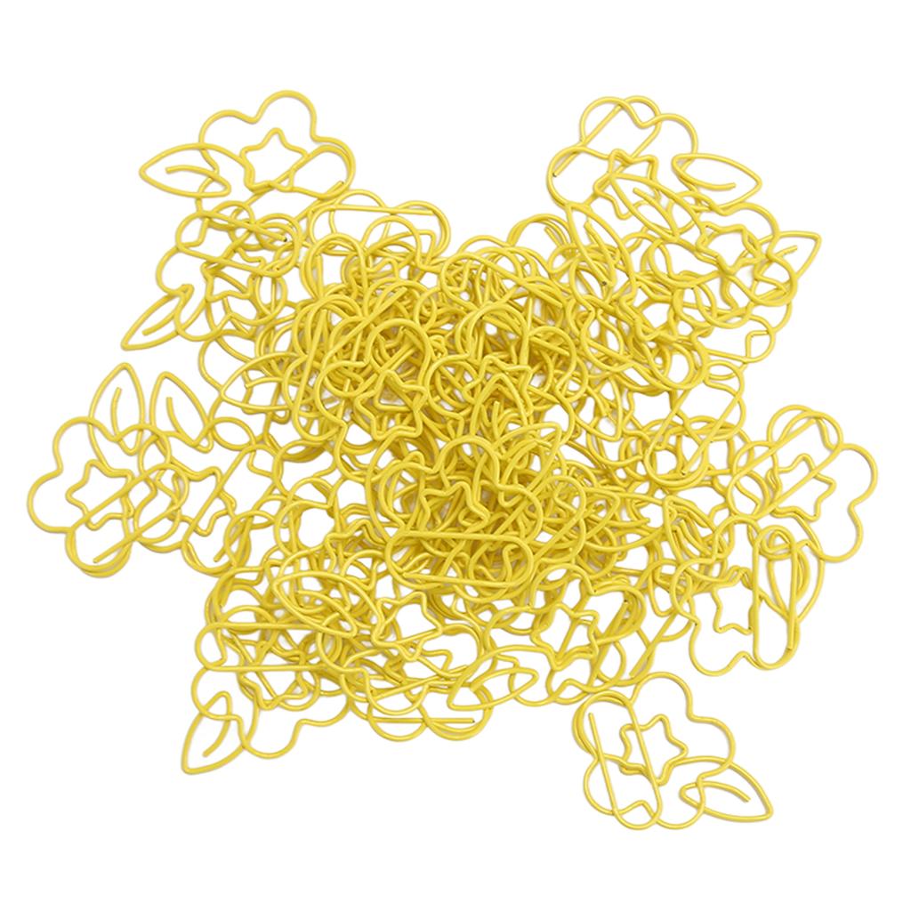 45 шт. Бумажные скрепки Многоцелевые Металлические скрепки в форме цветка Набор для классификации документов Желтый