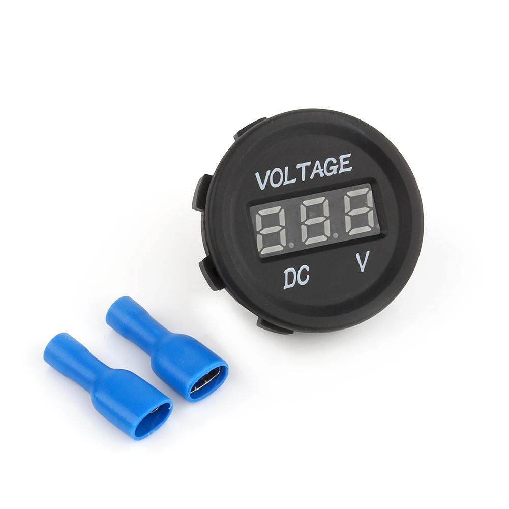 Waterproof Voltmeter Meter with LED Digital Display, 100 Brand New and High Quality, for Most Vehicles 12V-24V, Compact and Ht Resistant,