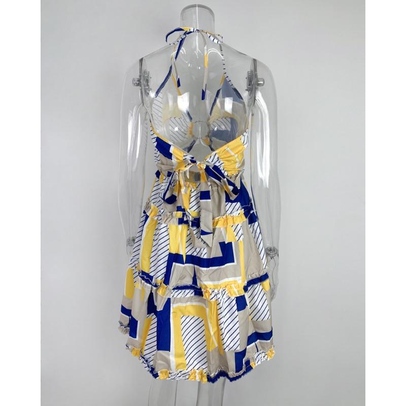 Women's Summer Sexy Hollow Hanging Neck V-Neck Cake Dresses