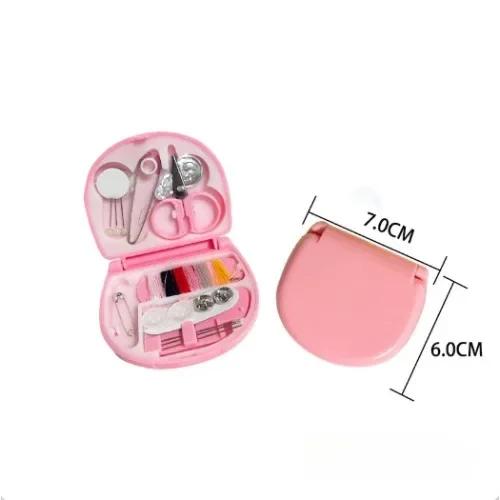 Portable Handheld Sewing Kit, Mini Travel Sewing Machine with Threads, Needles, Buttons for Emergency Clothing Repairs, Home