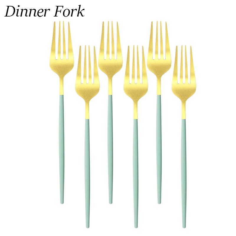 Набор столовых приборов из нержавеющей стали, золотой, зеленый, набор столовой посуды, обеденный нож, вилки, ложка, зеркало, набор столовых приборов, кухонная посуда для семейного отеля