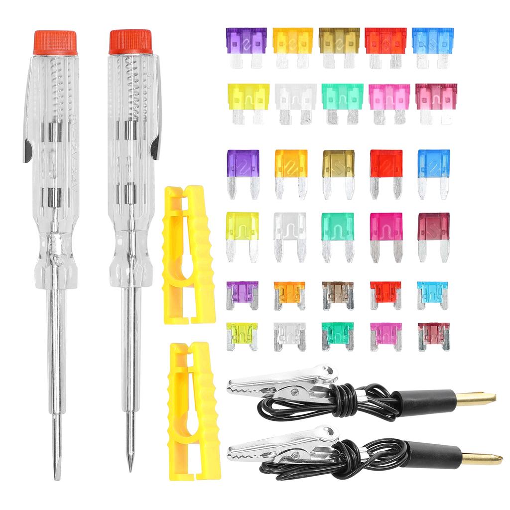 300pcs Fuses Assortment Kit Plug-in Blade Fuse with 2 Circuit Testers Storage Box for Car Truck SUV