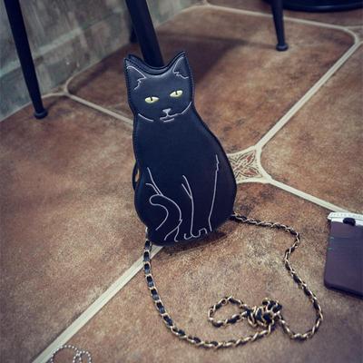 НОВИНКА СУМКА НА ЦЕПИ BLACK CAT - Женская уличная модная сумка с котенком для девочек, 2024, милая крутая уникальная забавная сумка через плечо