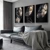 African Art Black Gold Women Posters and Prints Modern Portrait Canvas Painting Wall Art Picture for Living Room Home Decoration