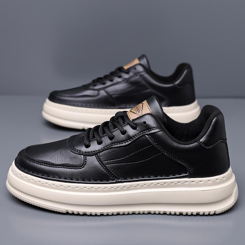 Удобные туфли на толстой подошве в британском стиле, уличные нескользящие кеды для скейтборда на шнуровке, дизайнерские мужские повседневные кожаные туфли