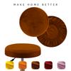 Premium Silver Fox Velvet Round Stool Cover Elastic Universal Bar Seat Cover Slip Resistant Protective Chair Slipcover