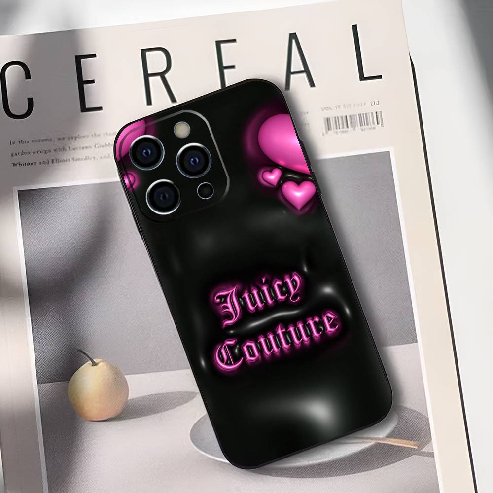 Розовый чехол J-Juicy C-Couture для iPhone 17,16,15,14,13,12,11 Plus,Pro Max,XS,Мягкий черный чехол
