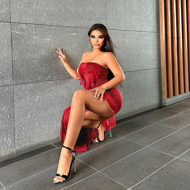 Элегантные женские сексуальные платья с длинным рукавом и открытой спиной, летнее кружевное ажурное однотонное платье с разрезом, женский халат