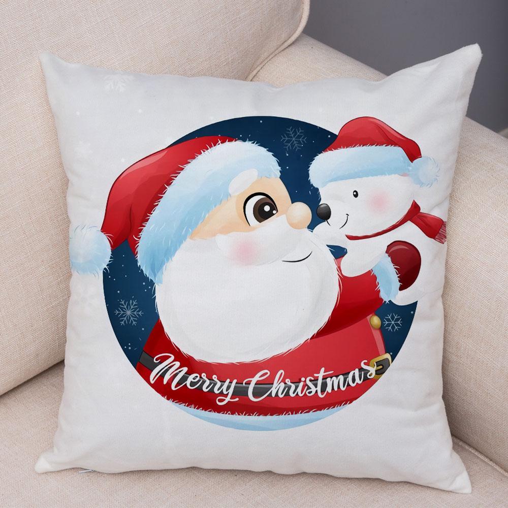 С Рождеством мультфильм Санта-Клаус Пингвин с принтом оленя наволочка для дома, гостиной, украшения дивана, наволочка 45x45 см