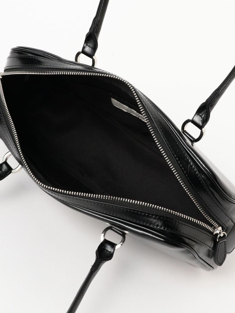 B:MING LIFE STORE by BEAMS Leather Long Handle Boston Bag, Women's, Black, One Size