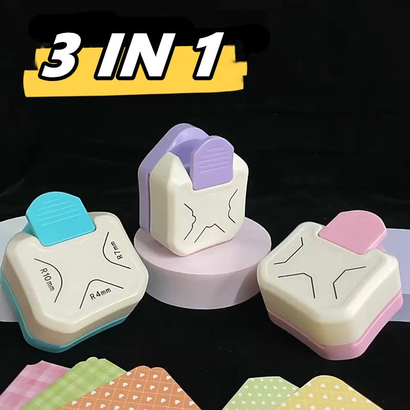 3 In 1 Tag Punch Corner Rounder Cutter Paper Label Punch for Scrapbooking Card for DIY Paper Card Photo Planner Cutting Supplies