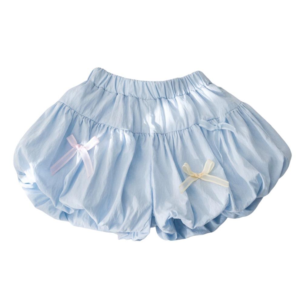 Elastic Waist Girls Shorts Bow Decorative Toddler Shorts Casual Summer Shorts  3-7 Years