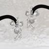Light Luxury High-End Earrings Inlaid With Zircon Elegant Temperament Earrings Pearl Flower Popular Earrings