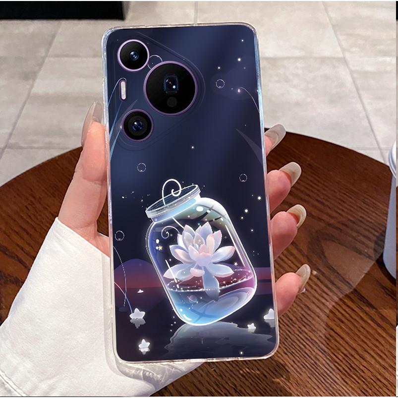 Задняя крышка для Huawei Pura70 Pura 70 Pro Plus Чехол Роскошный Милый Любовь Кролик Забавный Рисунок Прозрачный Мягкий Тонкий ТПУ Силиконовый Чехол для Телефона
