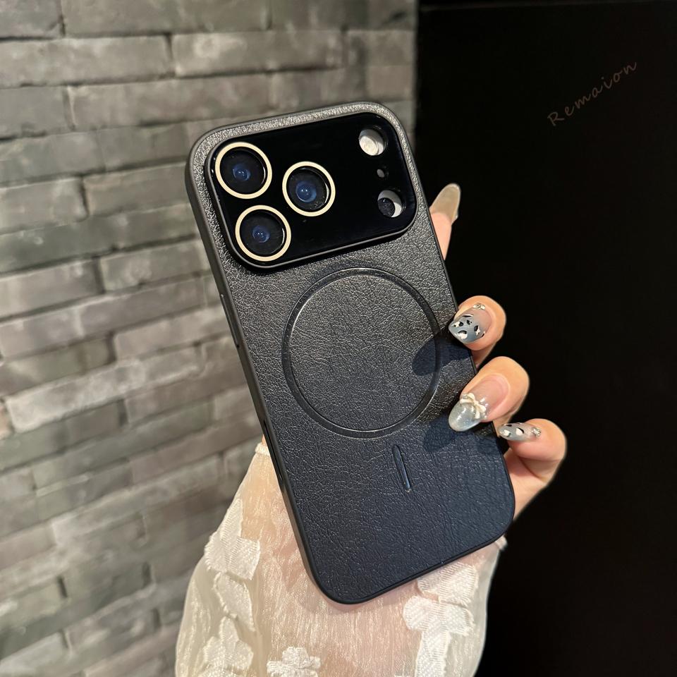 Leather Magnetic Phone Case for For Iphone 17 Air 14 1 16 11 12 13 Pro Max Plus 17Pro 16Pro Charge Protector Cover