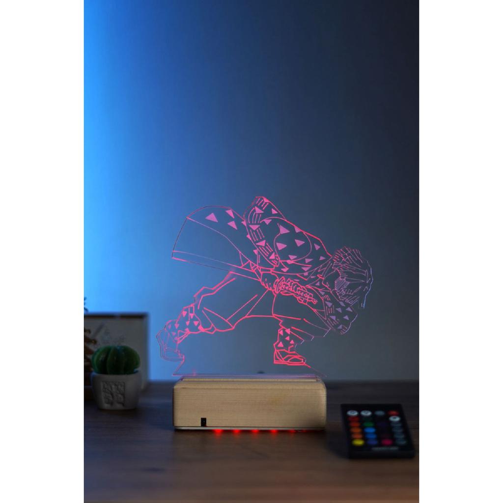 Zenitsu Agatsuma Demon Slayer 16 цветов аниме ночник