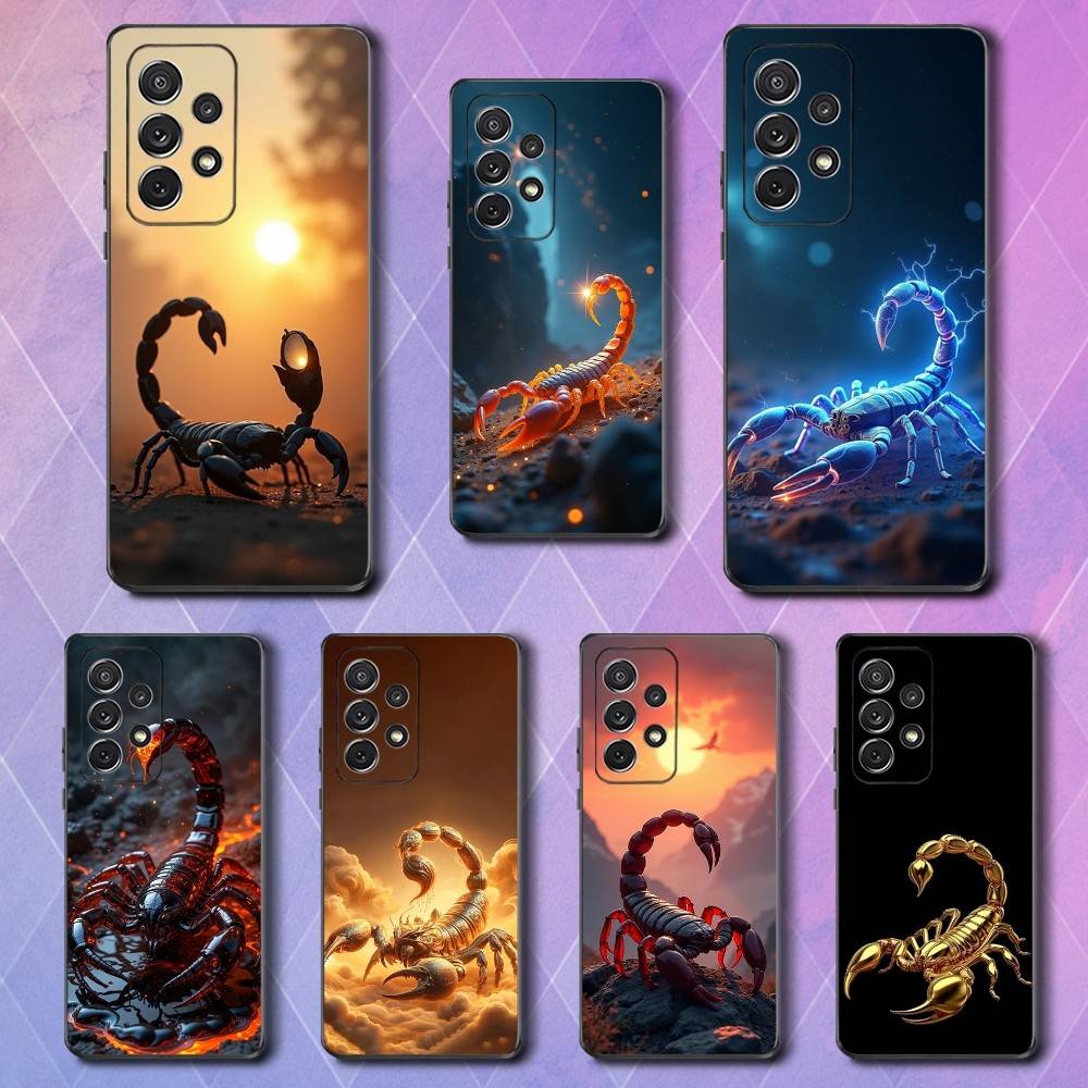 Cool Art Animal Scorpion Case For Samsung S22,S21,S9,S25,S24,S23,Ultra,FE,S20,S10,Plus,Lite,Soft Silicone Black