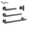 Gunmetal Towel Rack Set 60CM Single Towel Bar 304 Stainless Steel Towel Holder Hook Tissue Holder Bathroom Accession Never Rust