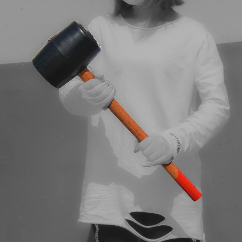 Transparent Mallet with Wooden Handle - Hammer for Floor Tile Decoration