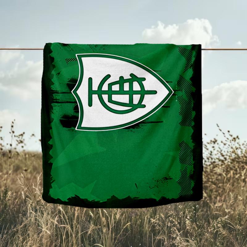 1PC Green Shield Emblem Design Printed Soft Flannel Blanket Throw for Adult Bedroom Living Room Sofa Camping Travel Fan gifts Christmas Gifts
