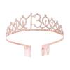 Birthday Party Crown Headband Rhinestone Crown Hair Accessories First Year Number Birthday Cake Ornaments Alloy Headband
