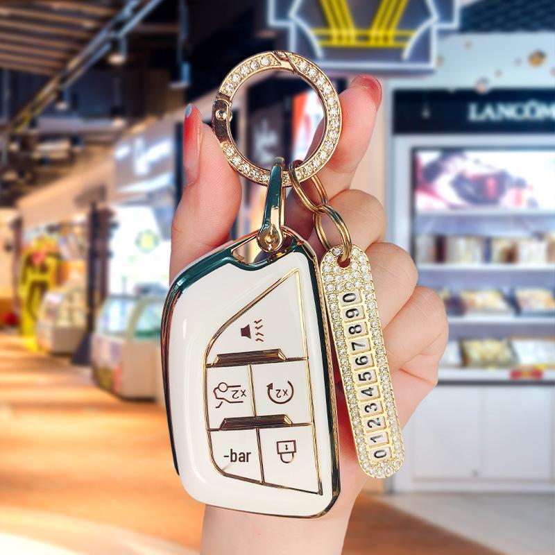 Cadillac Key Case Full Cover for CT5, CT4, CT6, XT5, XT4, XT6, ATSL - High-End Car Shell Buckle