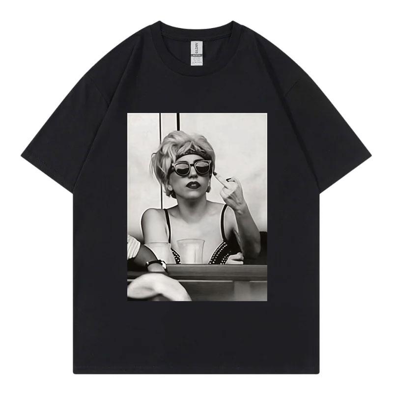 Singer Lady Gaga Merch T Shirt Men Women Clothing Harajuku Pop Music Short Sleeve T-shirt High Quality Oversized T-shirts