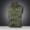 MultiPocket Vest StandUp Collar Loose Large Size Sleeveless Jacket Casual Men'S Vest Vest Vest Vest