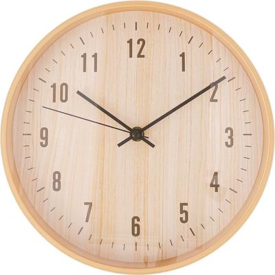 Настенные часы Fuji Boeki, серия Life, диаметр 25 см, ширина 25 см x глубина 4 см x высота 25 см, отделка под натуральное дерево, простые, бесшумные, 39869