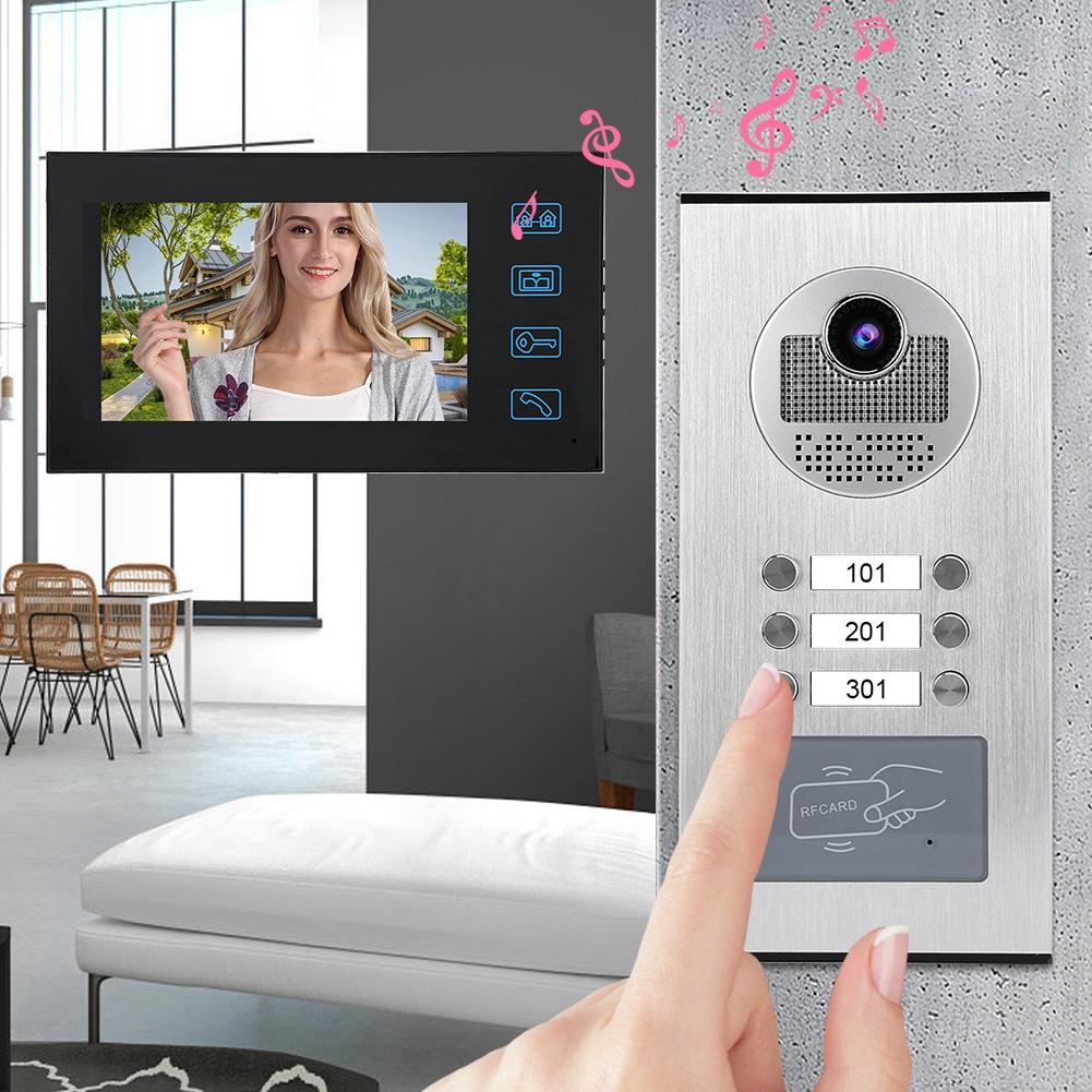 7-дюймовый 2-дюймовый монитор RFID для домашнего видеодомофона с ИК-камерой