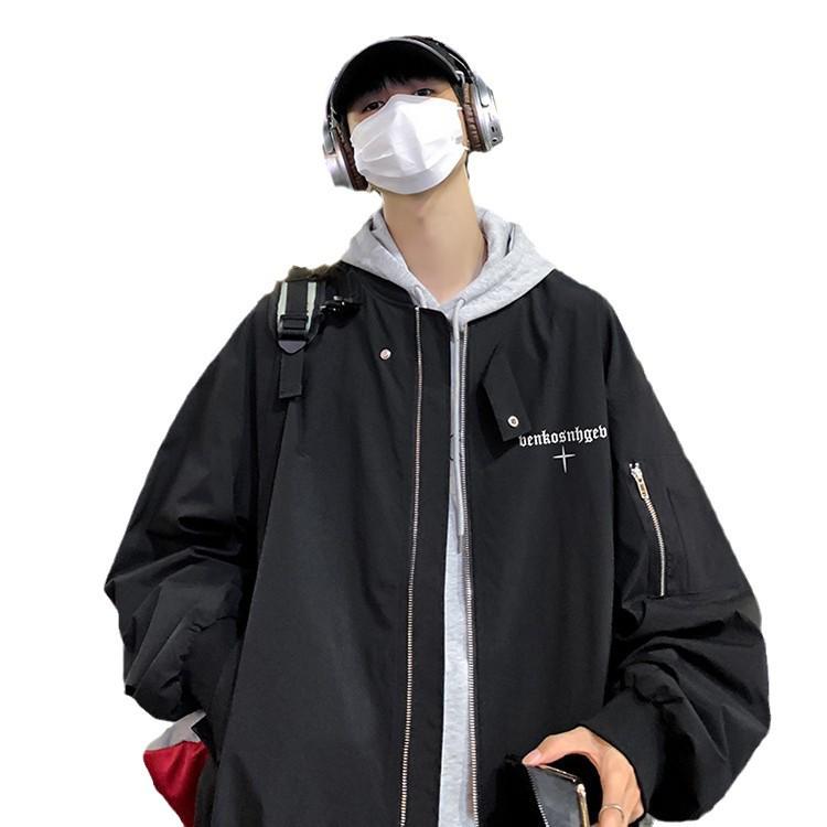 Мужская винтажная бейсбольная куртка-бомбер в стиле ретро Западного побережья – Оверсайз, стиль для весны/осени