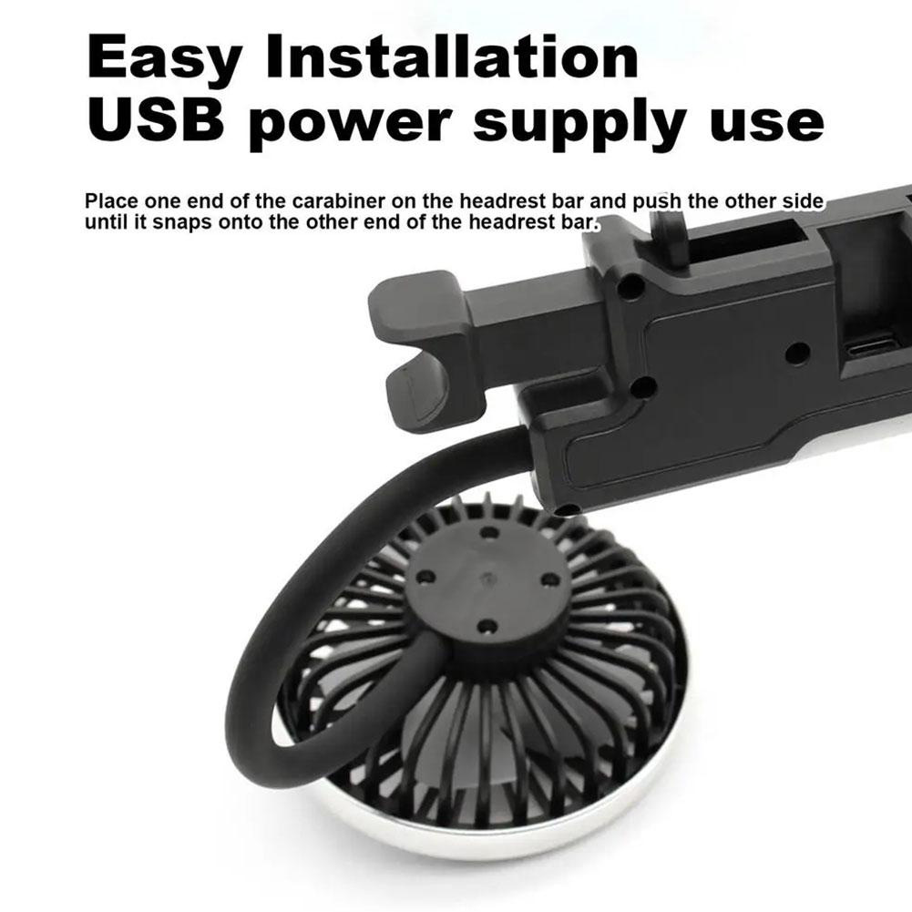 Вращающийся на 360 градусов автомобильный вентилятор охлаждения с двумя головками для заднего сиденья автомобиля, малошумные вентиляторы охлаждения, автомобильные электроприборы