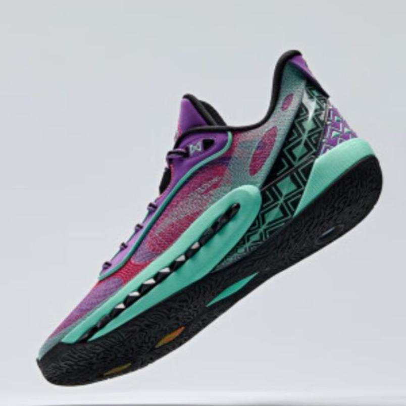 Anta Crazy Tide 6 модные универсальные амортизирующие износостойкие нескользящие низкие баскетбольные кроссовки мужские фиолетовые розовые зеленые 112431111-5