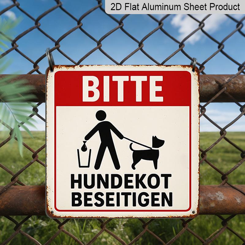 2D Flat 1pc, Decorative Plaque and Ornament, Dog Pet Theme, Community Safety Reminder, Classic Retro Style, for Park, Garage, Yard, and Home Decor