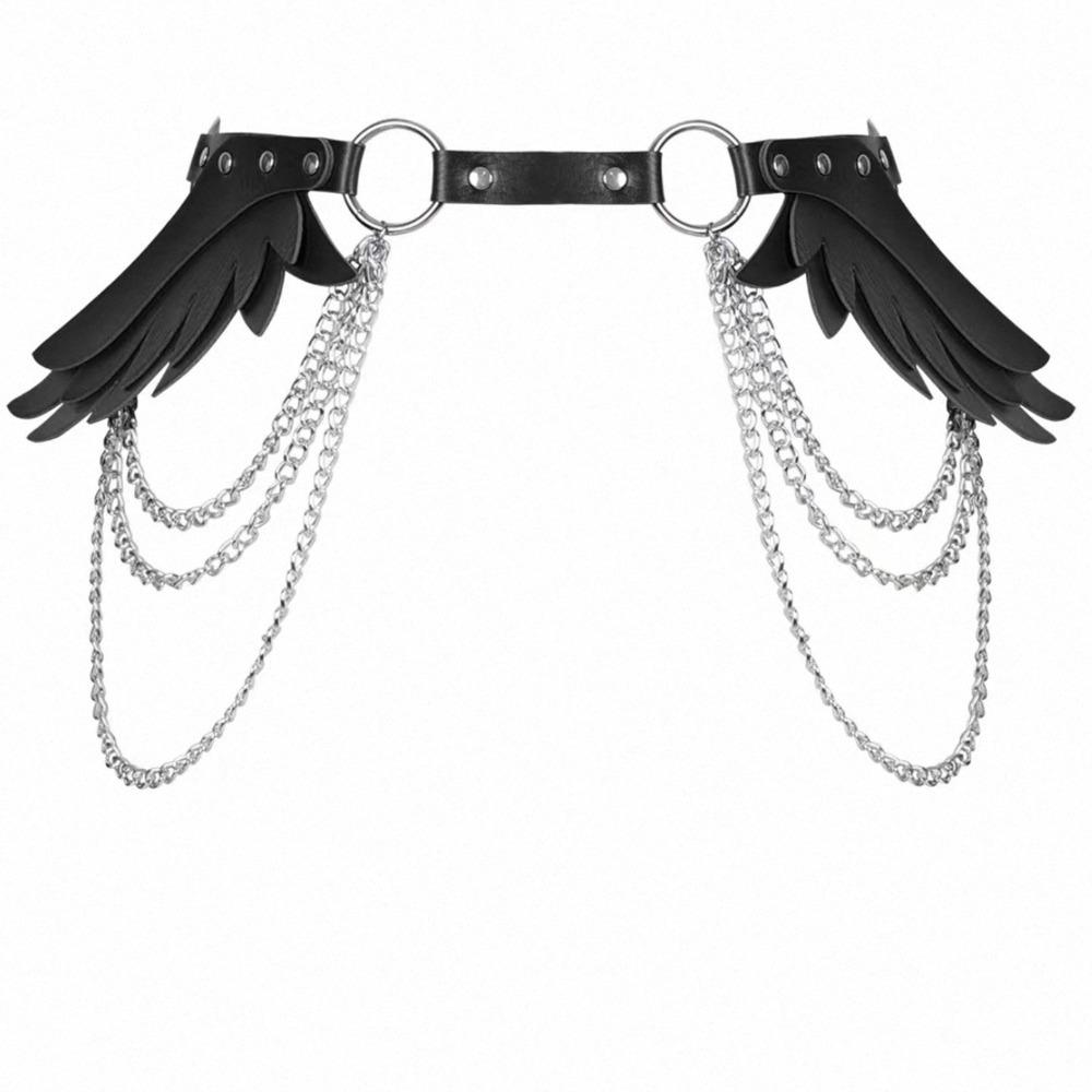 Punk Angel Wings Waist Belt Adjustable Hip Chain Women's Waist Chains for Party Costume