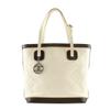 Matelasse Tote Bag Coco Charm Ivory Calfskin Women Used