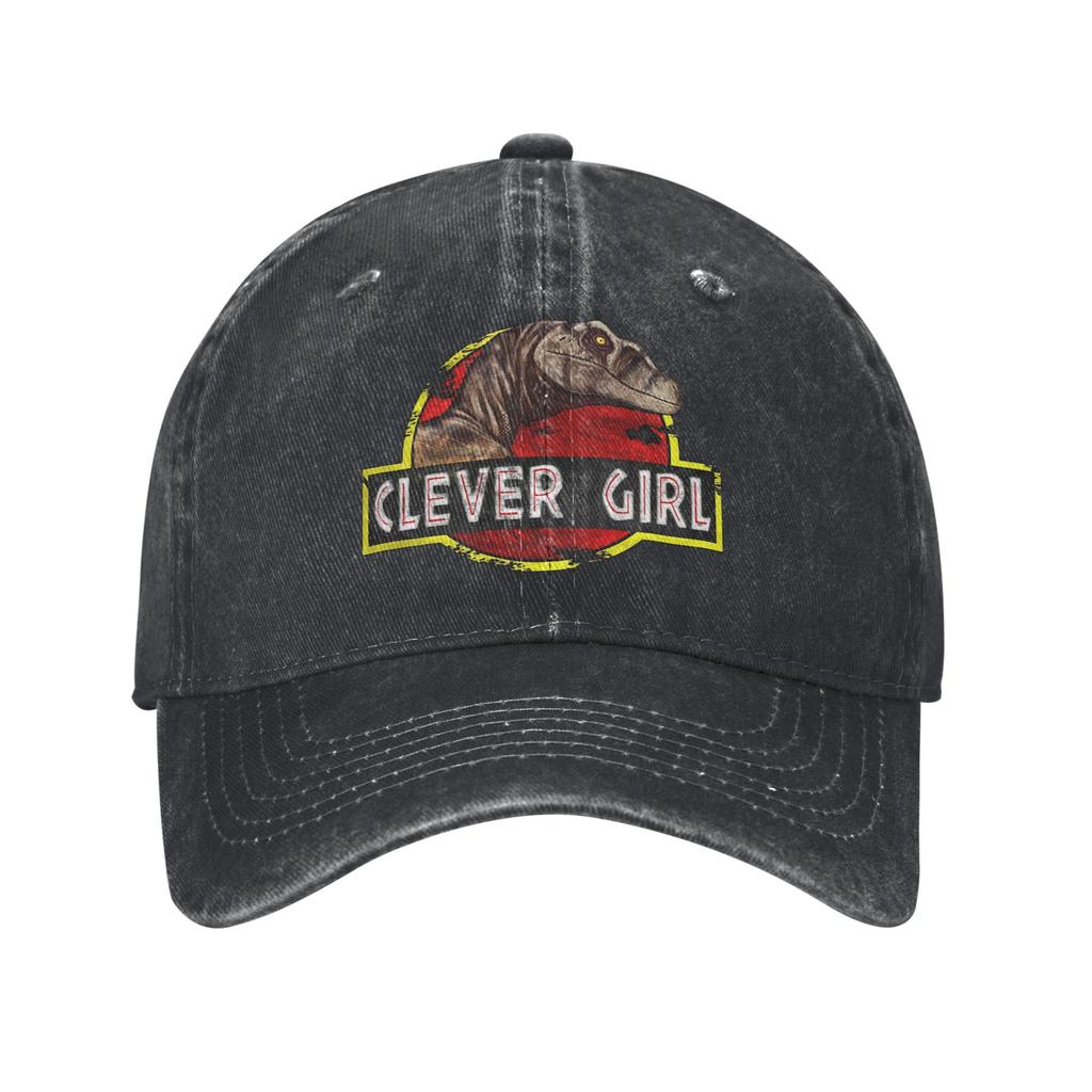Ретро Кепка бейсболка Парк Юрского периода Clever Girl Мужская Женская Потертая Джинсовая Кепка Снэпбек Для Улицы Тренировок Мягкая Кепка Шляпа