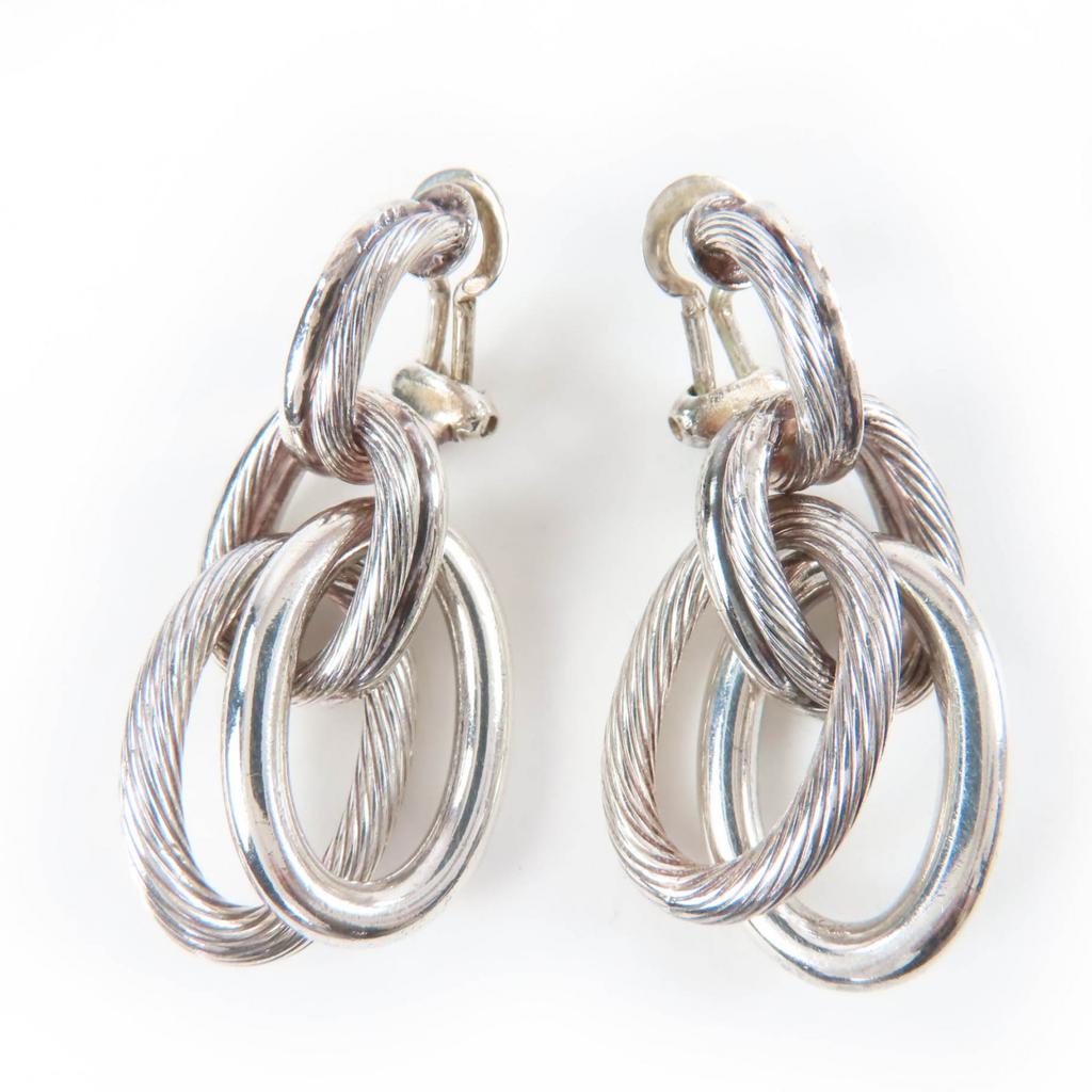 Great HERMES Earring Destrier Earrings Silver 925 Women Used