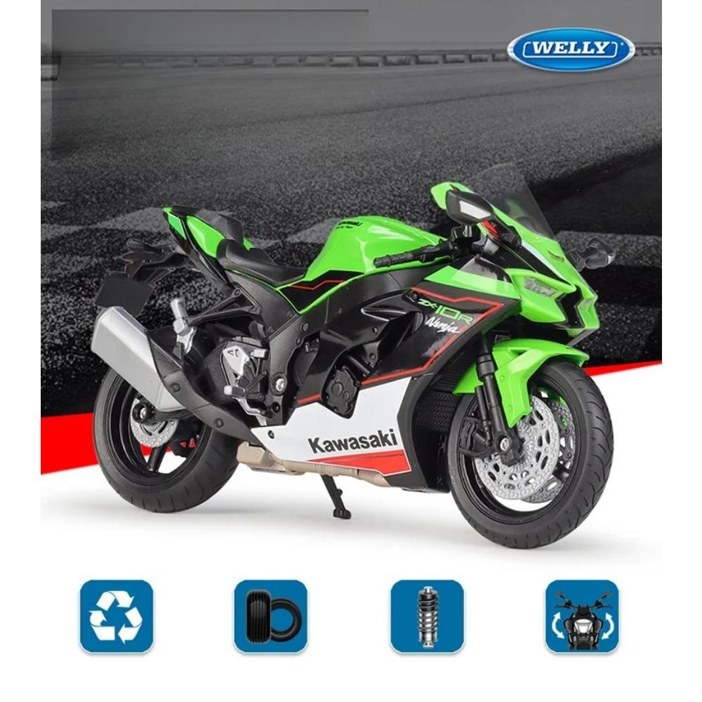 Welly 1/12 2021 Kawasaki Ninja ZX-10R Alloy Motorcycle Model Simulation Diecast Metal Scale Motorcycle Model Childrens Toy Gifts