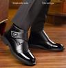Men's Genuine Leather Velcro Winter Shoes with Plush Wool for Middle-Aged & Elderly
