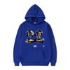 Street-style Anime Character Print Hoodie with Large Pocket Design, Loose Fit, Unisex, Trendy Casual Everyday Top