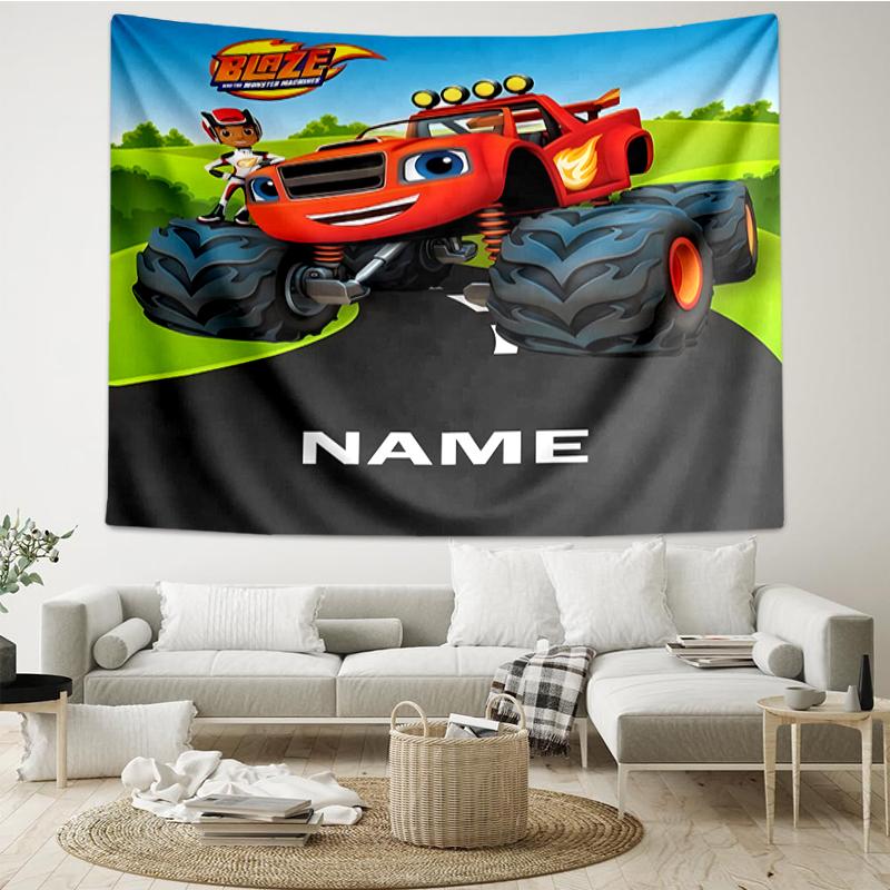 Custom Name Truck Print Tapestry, Backdrop, Easy Setup, Ideal for Bedroom, Office & Living Room, with Aesthetic Wall Hanging Decor.
