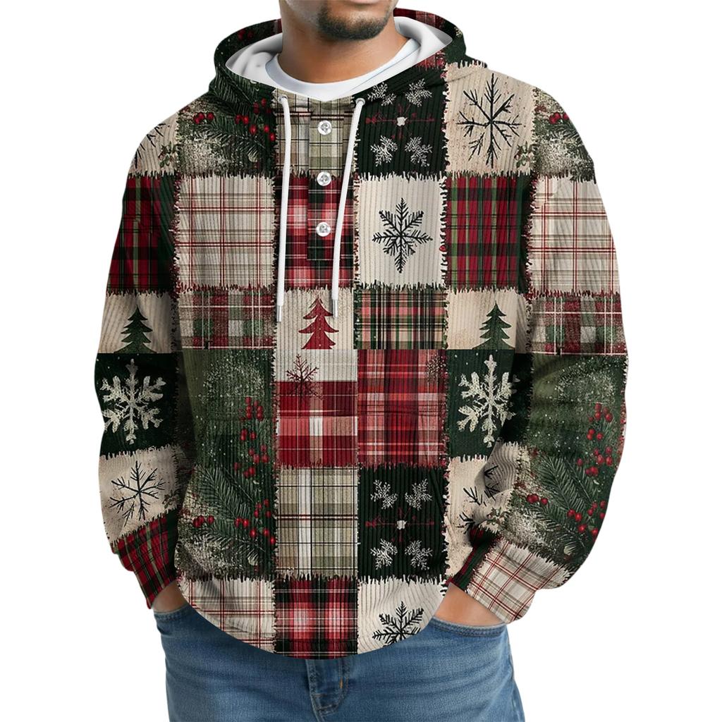 Men's Knit Hooded Sweatshirt Casual Long-Sleeve Sweatshirt