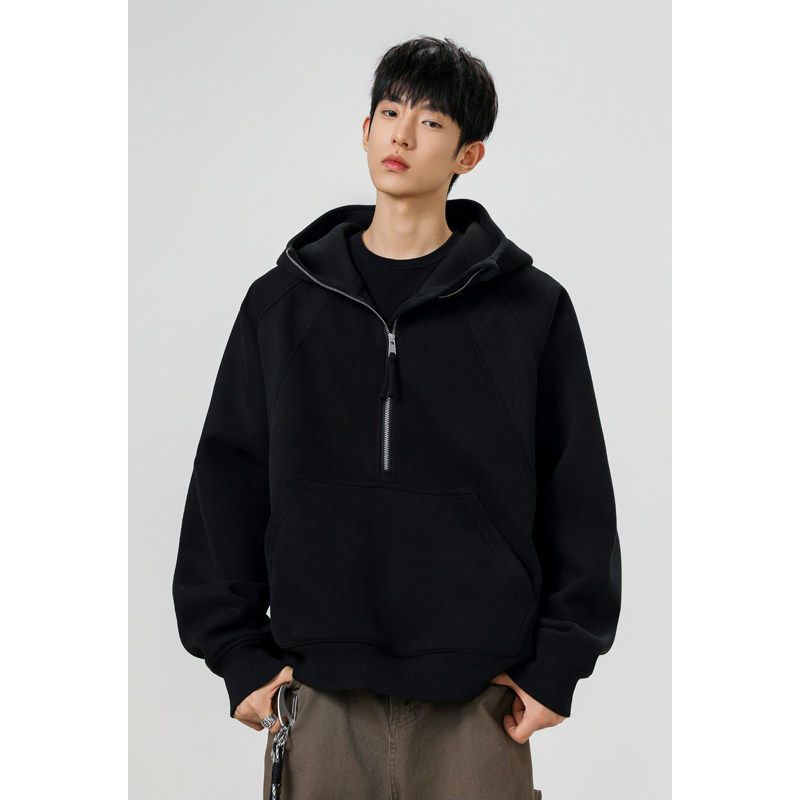 Dongjie No Logo Flus Autumn New Large Size Heavy Cotton 400g Sweatshirt Men's Versatile Top Jacket