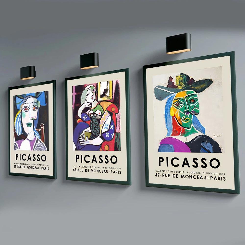 Выставка «Абстрактная девушка Пикассо» Красочные современные плакаты и гравюры, настенные росписи и картины маслом
