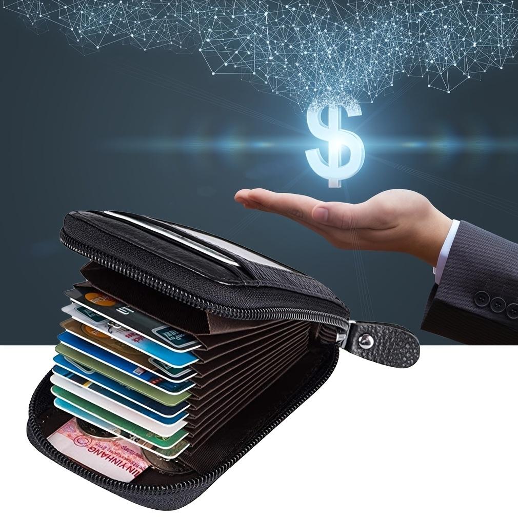 1pc Men's Slim Zippered Card Holder Wallet with Coin Pocket - Lightweight Durable Business Design for Daily Commute & Essentials Organization