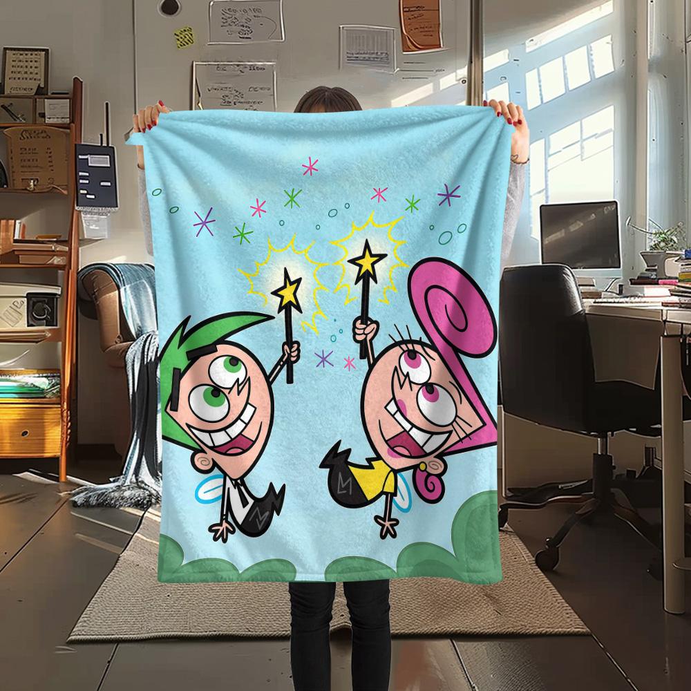 The Fairly OddParents Flannel Blanket, High quality Comfortable for All Seasons, Home Decor, Warmth and Comfort