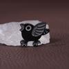 Chic Black Punk Bird Brooch With Creative Cartoon Design Eyecatching Decorative Alloy Pin All For