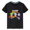 Футболка Stumble Guys из 100% хлопка, кавайная короткая повседневная футболка для мальчиков, топы с принтом, футболки аниме y2k, цельная детская одежда для девочек