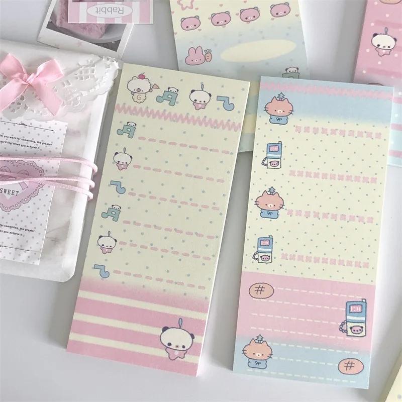 Korean Ins Cute Animal Memo Pad Non-sticky Kawaii Girl Loose-leaf Notepad Message Paper Scrapbook DIY Background Material Paper